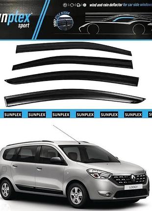 Ветровики / дефлекторы окон renault lodgy 2012-> (скотч) sunplex