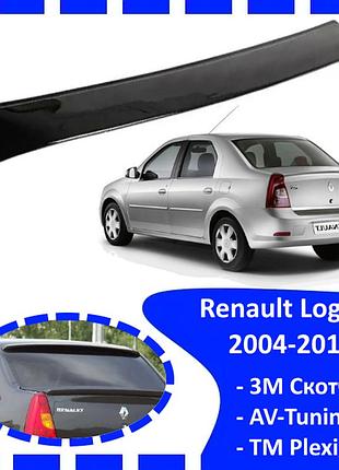 Дефлектор заднего стекла renault logan i 2004-2012 (скотч) козырек, ветровик, заднего стекла