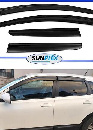 Дефлектори вікон, вітровики на nissan qashqai i 2006-2014 (скотч) sunplex