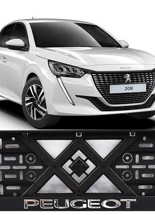 Рамка под номер, авторамка номерного знака хром. надпись "eurotermix" peugeot
