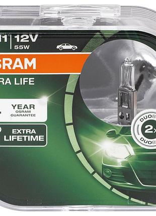 Галогенные лампы для авто н1 12v 55 w osram ultra life (2шт)