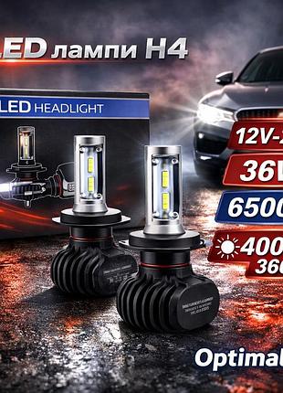 Led лампи h4 megalight s1 12v-24v 6500k 4000lm (2 шт.)