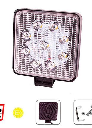 Фара робочого світла wlp-27s1s5 spot 9led*3w (108*108*45)/10-30v/27w/6000k (wlp-27s1s5)