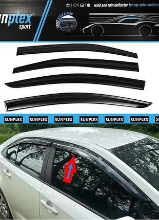 Ветровики / дефлекторы окон toyota corolla x (e140, e150) седан 2007-2012 (скотч) sunplex