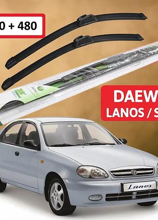 Щетки стеклоочистителя 480 мм + 480 мм для daewoo lanos/sens комплект 2 шт.