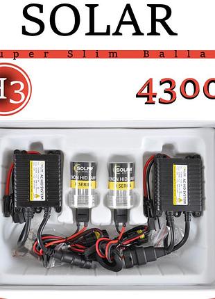 Комплект автомобильного ксенона h3 4300k "solar" (блок super slim ballast)