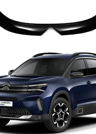 Дефлектор капота мухобойка на citroen c5 aircross 2017- 2023 (ситроен с5) eurocap