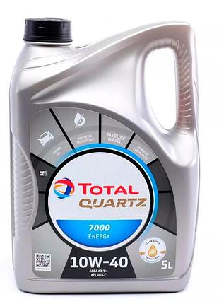 Полусинтетическое моторное масло total 10w40 quartz 7000 energy cf/sn (5л)
