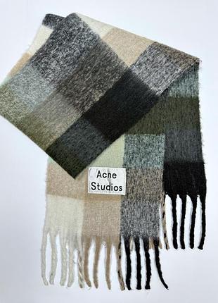Acne studios теплый шерстяной шарф в клетку оригинал