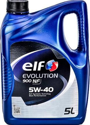 Синтетична моторна олива elf 5w40 evol 900 ft (5 л)