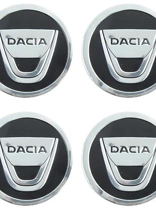 Наклейка емблема на колесный колпак или диск d 60 мм dacia черная (4шт)