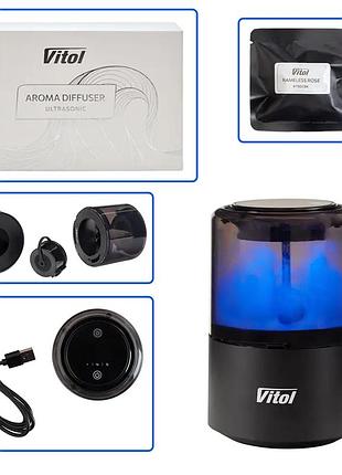 Ультразвуковой аромадиффузор vitol vt9003 увлажнитель воздуха с подсветкой, таймером quiet after the rain