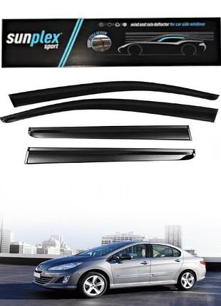 Вітровики / дефлектори вікон peugeot 307/308 сед 2000-2014 (скотч) sunplex