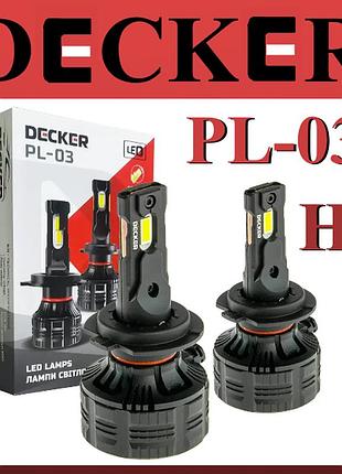 Led-лампа в фару з обманкою led h7 12 v 65 w 5000 k 12000 l can bus decker pl-03
