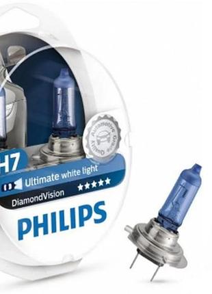 Лампа н7 12 v 55 w philips diamond vision 5000 k (2шт)