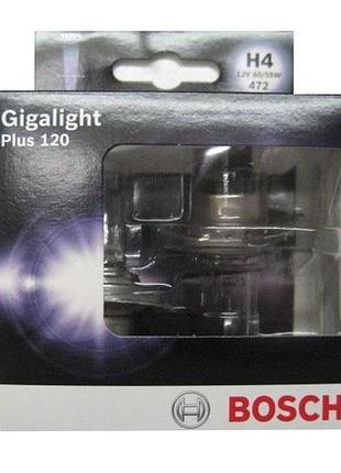 Автолампи, глологенні лампи для авто н4 12 v 60/55 bosch gigalight + 120% (2 шт.). ближний-дальний свет