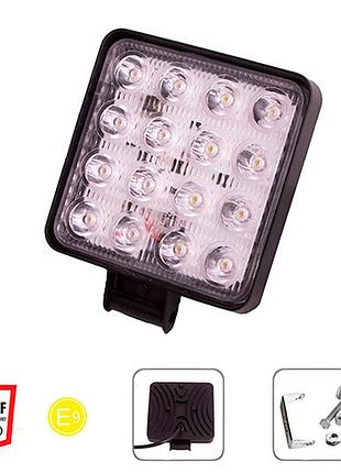 Фара робочого світла wlp-48s1f2 flood 16led*3w (106*106*18)/10-30v/48w/6000k (wlp-48s1f2)