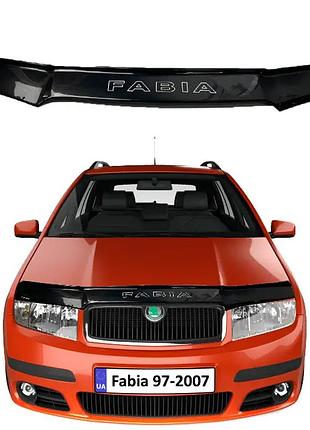 Дефлектор капота мухобойка на skoda fabia i (6y) хетчбек / универсал 1999-2007 евро крепеж av-tuning