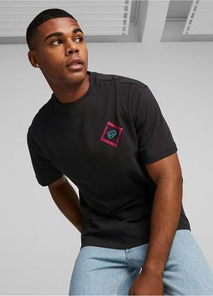 Чоловіча чорна футболка з графіті puma downtown graphic tee xl оригінал