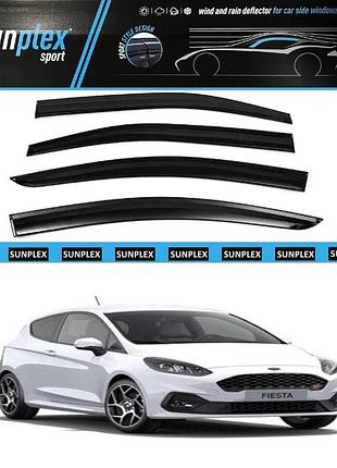 Ветровики / дефлекторы окон ford fiesta хетчбек 5d 2008-2017 (скотч) sunplex