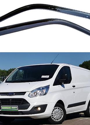 Дефлекторы окон ветровики для авто ford transit custom 2012-> (скотч) av-tuning