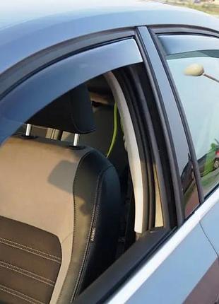 Дефлектори вікон, вітровики на volkswagen jetta vi 2010-2019 (скотч) av-tuning