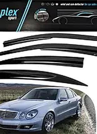 Ветровики / дефлекторы окон mercedes e-klasse w-211 сед 2002-2009 (скотч) sunplex