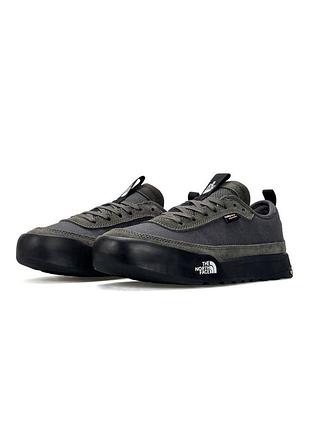 Кросівки чоловічі the north face clyffe trainers сірі хакі, cordura, натуральна замша, на весну-літо-осінь