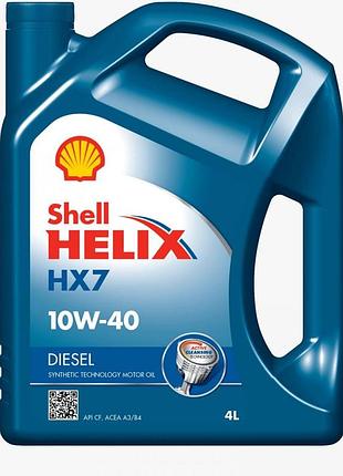 Полусинтетическое моторное масло shell 10w40 helix diesel hx7 (4л) син.