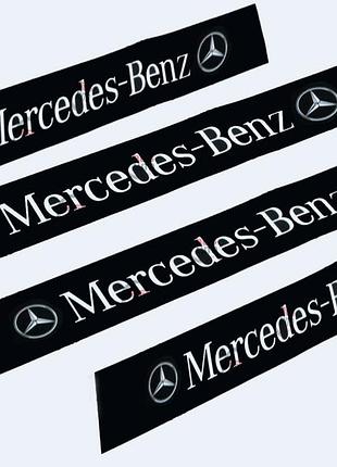 Наклейки на пороги чорні для авто "mercedes-benz" комплект 4 штуки
