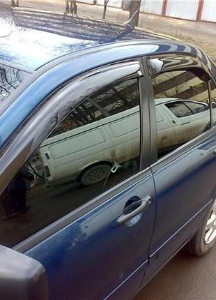 Дефлектори вікон, вітровики на mitsubishi lancer 9 седан 2003-2009 (скотч) av-tuning