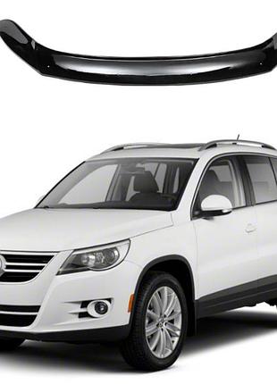 Дефлектор капота мухобойка на volkswagen tiguan 2007-2016 (фольксваген тигуан) eurocap