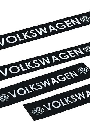 Наклейки на пороги чорні для авто "volkswagen" комплект 4 штуки