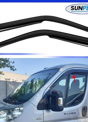 Дефлектори вікон, вітровики на fiat ducato iii (250,290) 2006-2025 (скотч) sunplex