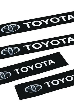 Наклейки на пороги чорні для авто "toyota" комплект 4 штуки