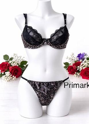 Бюстгалтер/трусики красивиій  леопардовий комплект  primark