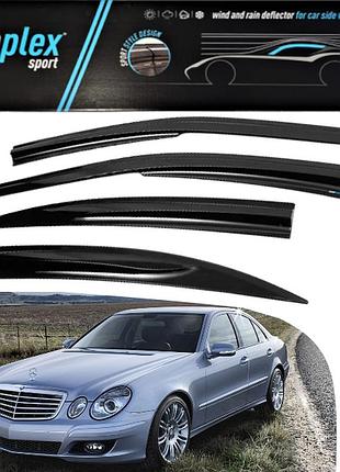Дефлекторы окон, ветровики на mercedes e-klasse w-211 седан 2002-2009 (скотч) sunplex