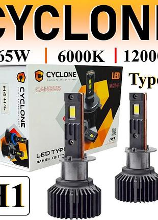Led лампы в фару авто h1 12v 65w type 45 6000k 12000l can bus cyclone
