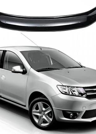 Дефлектор капота мухобойка на dacia logan/sandero 2013-2020 (дачия логан) eurocap