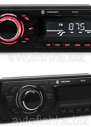 Автомагнитола в машину с bluetooth fantom fp-317 красная подсветка. магнитофон для авто
