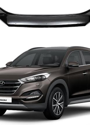 Дефлектор капота мухобойка на hyundai tucson tl 2016-2021 (хюндай туксон) eurocap