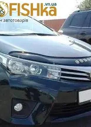 Дефлектор капота на toyota corolla e16, e17 2012-2018. мухобойка на toyota corolla