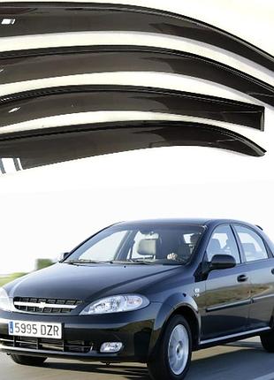 Дефлектори вікон вітровики на chevrolet lacetti хітчбек 2004-2013 (скотч)