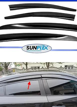 Дефлектори вікон, вітровики на renault fluence 2009 -> (скотч) sunplex