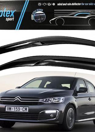 Дефлектори вікон вітровики на citroen c-elysee, peugeot 301 седан 2013- (скотч) sunplex