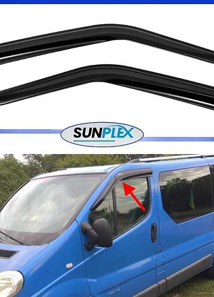 Дефлекторы окон, ветровики на renault trafic ii 2001-2014 (скотч) sunplex