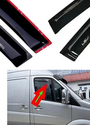 Дефлектори вікон, вітровики на volkswagen crafter 2006-2016 г-подібний (скотч) hic