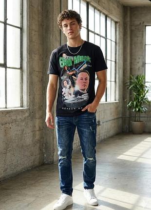 Чоловіча футболка reason brand «elon musk» — ексклюзивний мерч у стилі streetwear