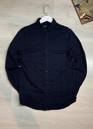 Чоловіча чудова сорочка overshirt armani exchange оверсайз стильна щільна базова casual розмір s–m (ua 46–48)