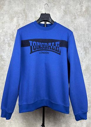 Мужской свитшот lonsdale с большим логотипом blue xl